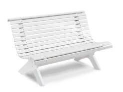 Parkbank Gartenbank Lund Weiß 3-Sitzer 139cm