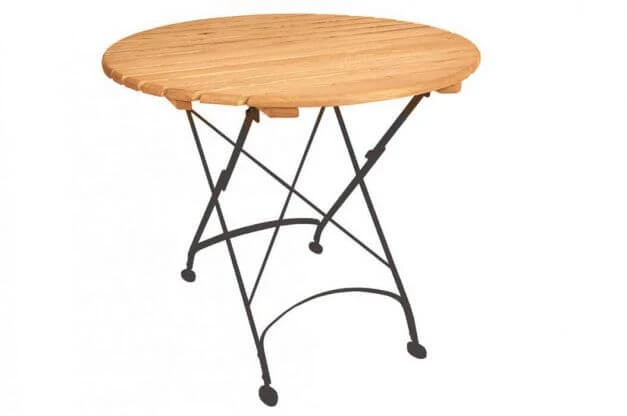 Holz Klapptisch Maja Flachstahl-Robinie Ø85cm 3 Holz Klapptisch Maja Flachstahl-Robinie Ø85cm
