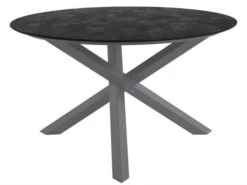 HPL Gartentisch Laveno Ø125cm Kreuzfuß Edelstahl Graphit