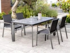 Kettler Diamond Stapelsessel Anthrazit|charcoal Alu Teak -Gartenmöbel Verkäufe kettler diamond stapelsessel anthrazit charcoal alu teak ambientebild 2 627x627