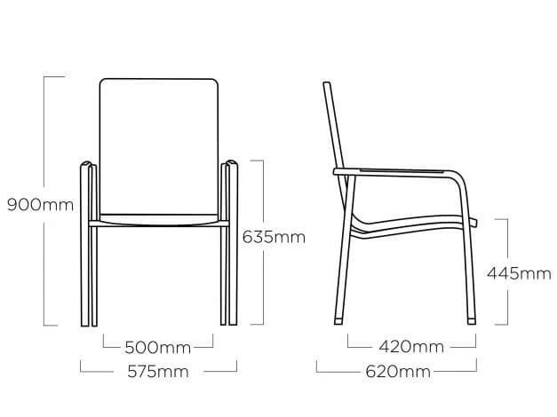 Kettler Diamond Stapelsessel Alu Anthrazit Sunbrella® Sooty Teak 9 Kettler Diamond Stapelsessel Alu Anthrazit Sunbrella® Sooty Teak – Bild 7