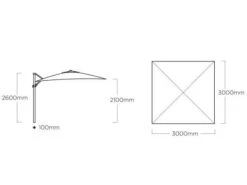 Kettler Ampelschirm Easy Swing 300x300cm Silber|charcoal -Gartenmöbel Verkäufe kettler easy swing ampelschirm sonnenschirm masese 300x300cm eckig 627x627 2