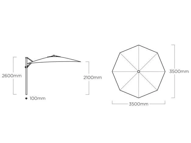Kettler Ampelschirm Easy Swing Ø350cm Silber/taupe 9 Kettler Ampelschirm Easy Swing Ø350cm Silber/taupe – Bild 7