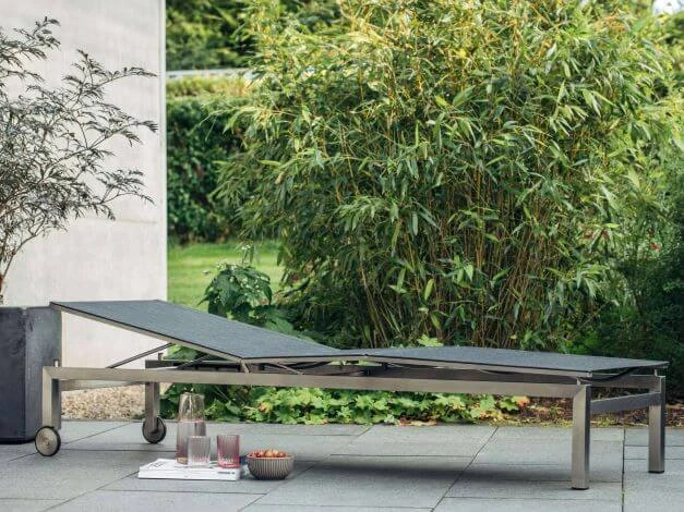 Kettler Feel Liege Edelstahl Outdoorgewebe Charcoal 9 Kettler Feel Liege Edelstahl Outdoorgewebe Charcoal – Bild 7