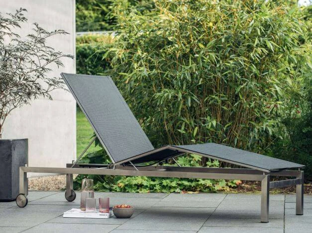 Kettler Feel Liege Edelstahl Outdoorgewebe Charcoal 7 Kettler Feel Liege Edelstahl Outdoorgewebe Charcoal – Bild 5