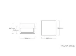 Kettler Palma Wing Lounge Modular Hocker 58x58cm Anthrazit|white Wash -Gartenmöbel Verkäufe kettler palma wing loungemoebel modular hocker masse technische details 627x627