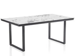 Kettler Gartentisch Skate Casual Dining 160x95cm Alu Anthrazit HPL Marmor Weiß