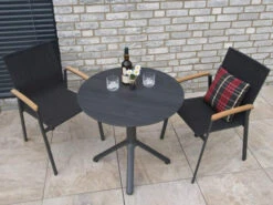 Alu HPL Klapptisch Nemo Ø80cm Anthrazit Slate-Effekt -Gartenmöbel Verkäufe klapptisch garten alu hpl nemo rund schieferoptik drohnenbild 627x627