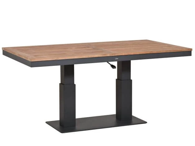 Lift-Tisch Levaro Teakholz Alu Anthrazit 160x90cm 3 Lift-Tisch Levaro Teakholz Alu Anthrazit 160x90cm