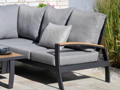 Eck Lounge Set Basel 4-teilig Alu Teak -Gartenmöbel Verkäufe lounge set ecke basel aluminium teakholz ambientebild 4 627x627