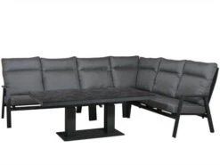 5-teiliges Alu Eck Loungeset Providence HPL Lifttisch 160x90cm