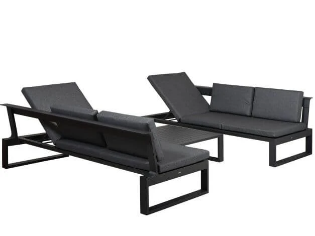 Loungeset Ventura 3-teilig Multifunktional Aluminium Anthrazit 4 Loungeset Ventura 3-teilig Multifunktional Aluminium Anthrazit – Bild 2