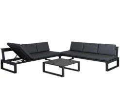 Loungeset Ventura 3-teilig Multifunktional Aluminium Anthrazit