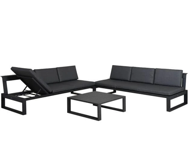 Loungeset Ventura 3-teilig Multifunktional Aluminium Anthrazit 3 Loungeset Ventura 3-teilig Multifunktional Aluminium Anthrazit
