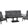 Loungeset Fairfield 5-teilig Multifunktional Aluminium Rope Teak