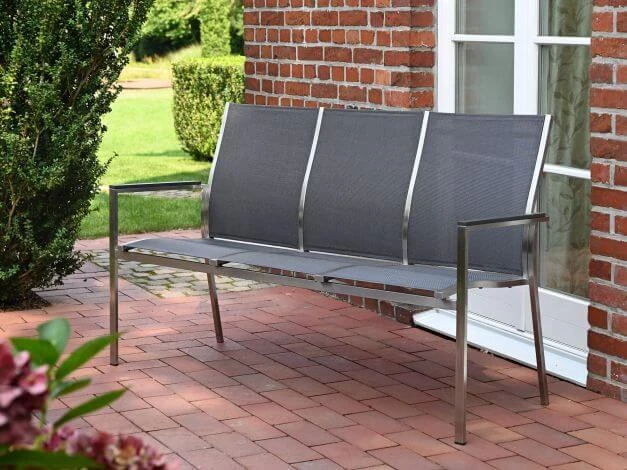 Edelstahl 3-Sitzer Bank Palladium Silvergrey 8 Edelstahl 3-Sitzer Bank Palladium Silvergrey – Bild 6