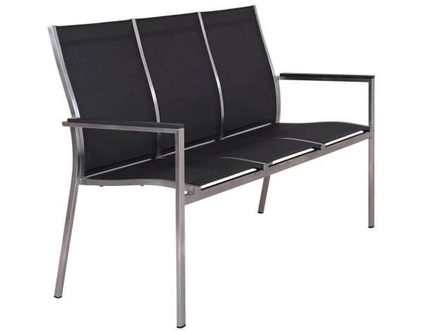 Edelstahl 3-Sitzer Bank Palladium Silvergrey 4 Edelstahl 3-Sitzer Bank Palladium Silvergrey – Bild 2