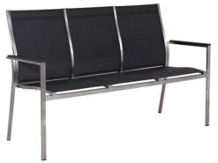 Edelstahl 3-Sitzer Bank Palladium Silvergrey