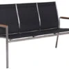 Edelstahl 3-Sitzer Bank Palladium Teak Silvergrey
