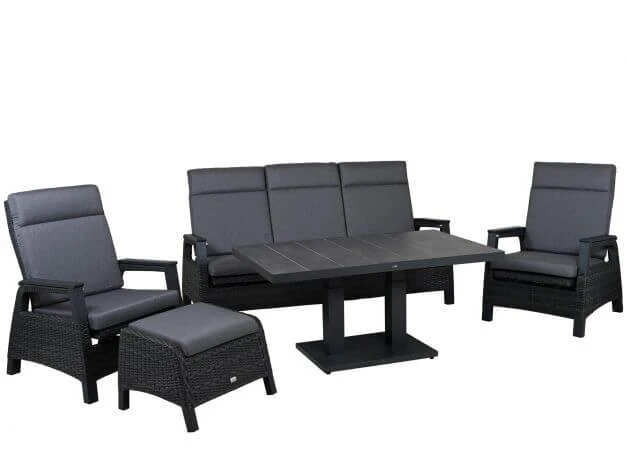 Loungeset Chalet 5-teilig Multifunktional Alu Geflecht Mix-grey 3 Loungeset Chalet 5-teilig Multifunktional Alu Geflecht Mix-grey