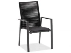 Cervo Hochlehner Stapelstuhl Alu Rope Schwarz