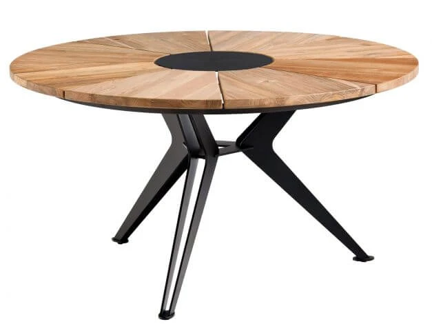 Gartentisch NEXOR Stahl Anthrazit Teakholz 3 Gartentisch NEXOR Stahl Anthrazit Teakholz