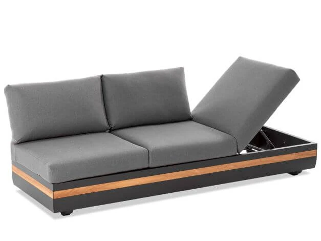 Volano Loungesofa 3-Sitzer Alu-Teak Mit Funktion 4 Volano Loungesofa 3-Sitzer Alu-Teak Mit Funktion – Bild 2