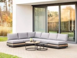 3-teiliges Volano Eck-Loungeset Alu-Teak Mit Funktion -Gartenmöbel Verkäufe niehoff volano lounge ambientebild loungeset 627x627 2