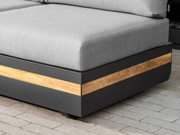 Volano Sofaecke Eckmodul Alu-Teak 4 Volano Sofaecke Eckmodul Alu-Teak – Bild 2