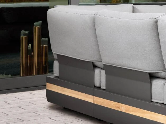 Volano Sofaecke Eckmodul Alu-Teak 5 Volano Sofaecke Eckmodul Alu-Teak – Bild 3