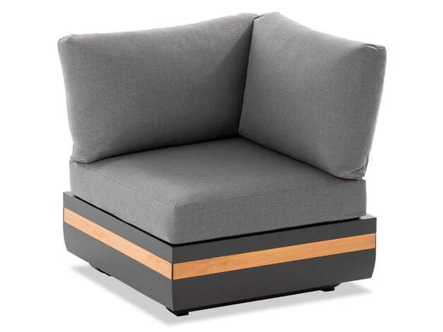 Volano Sofaecke Eckmodul Alu-Teak 3 Volano Sofaecke Eckmodul Alu-Teak