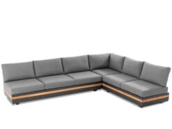 3-teiliges Volano Eck-Loungeset Alu-Teak Mit Funktion