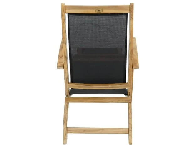 Deckchair Fairchild Teak Textilene® Schwarz 5 Deckchair Fairchild Teak Textilene® Schwarz – Bild 3