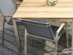 Stapelsessel Columbia Edelstahl Teak Armlehne -Gartenmöbel Verkäufe ploss edelstahl gartenstuhl stapelbar columbia ambientebild 2 627x627