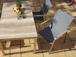 Stapelsessel Hudson Edelstahl HPL Armlehne -Gartenmöbel Verkäufe ploss edelstahl hpl stapelsessel hudson ambientebild 2 627x627