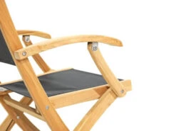 Klappstuhl Mit Armlehnen Fairchild Teak Textilene® Schwarz -Gartenmöbel Verkäufe ploss klappstuhl armlehnen fairchild teakholz textilene schwarz 1000890 detailbild 627x627