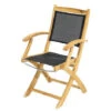 Klappstuhl Mit Armlehnen Fairchild Teak Textilene® Schwarz -Gartenmöbel Verkäufe ploss klappstuhl armlehnen fairchild teakholz textilene schwarz 1000890 627x627