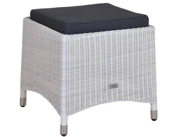 Polyrattan Gartenhocker Long Island White Wash 3 Polyrattan Gartenhocker Long Island White Wash