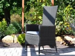Polyrattan Positionssessel Trinidad Rock-grey -Gartenmöbel Verkäufe polyrattan positionssessel movel trinidad dark grey ambientebild 3 627x627