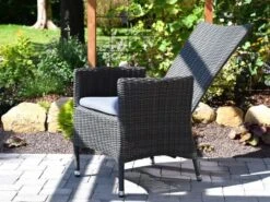 Polyrattan Positionssessel Trinidad Rock-grey -Gartenmöbel Verkäufe polyrattan positionssessel movel trinidad dark grey ambientebild 4 627x627