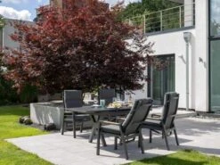 Dining Relaxsessel Montana Alu Anthrazit Teak -Gartenmöbel Verkäufe relaxsessel gartensessel devries montana ambientebild 2 627x627