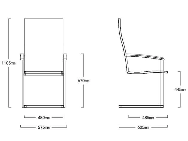 Edelstahl Freischwinger Rhodium Teak Dark-smoke 8 Edelstahl Freischwinger Rhodium Teak Dark-smoke – Bild 6
