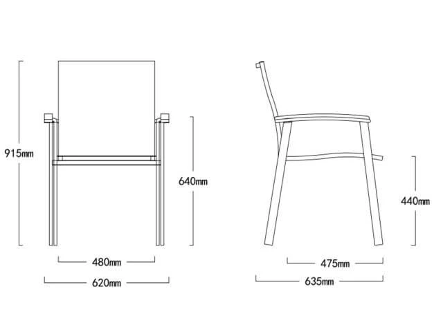 Edelstahl Stapelsessel Rhodium Teak Light-smoke 8 Edelstahl Stapelsessel Rhodium Teak Light-smoke – Bild 6
