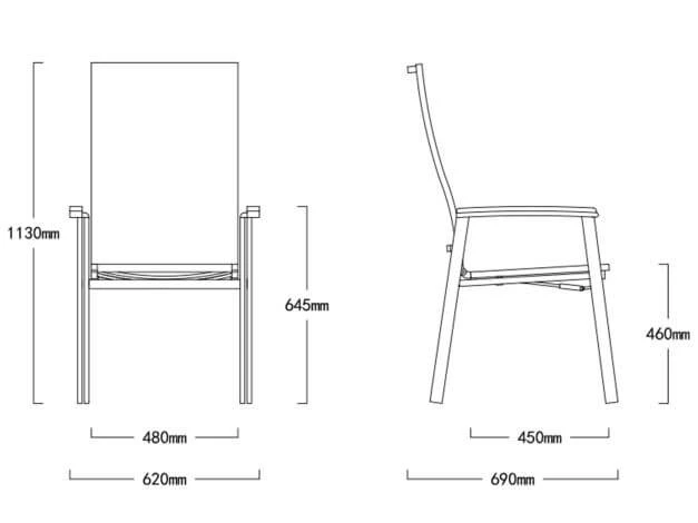 Edelstahl Verstellsessel Rhodium Teak Light-smoke 9 Edelstahl Verstellsessel Rhodium Teak Light-smoke – Bild 7