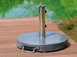 Schirmständer 35kg Granit Dunkelgrau Ø50cm -Gartenmöbel Verkäufe schirmstaender granit rund anthrazit 35 627x627