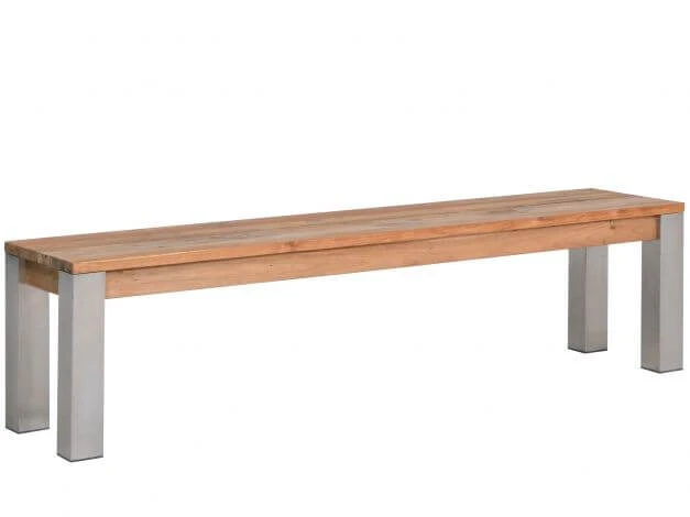 Antik Teakholz Sitzbank John Edelstahl 175cm 3 Antik Teakholz Sitzbank John Edelstahl 175cm