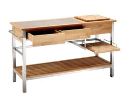 Butler Outdoor Küchenwagen Edelstahl Teak Keramik -Gartenmöbel Verkäufe solpuri butler outdoor kuechenwagen servierwagen funktion 627x627