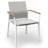 Carla Stapelsessel Alu White Softex Shell Teak-Armlehne -Gartenmöbel Verkäufe solpuri carla stapelsessel white softex shell 627x627