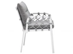 Caro Dining-Sessel Alu White String-Flex White Grey -Gartenmöbel Verkäufe solpuri caro dining sessel white seitenansicht 627x627