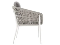 Cestino Dining Sessel Alu White Polster Bombay Anthracite -Gartenmöbel Verkäufe solpuri cestino dining sessel alu white string flex white grey seitenansicht 627x627